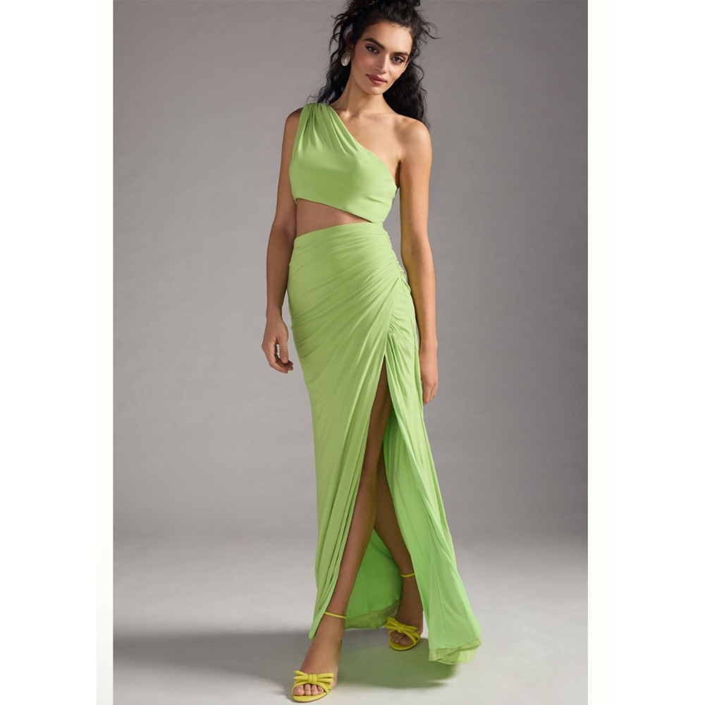 Mac Duggal by Ieena 55975 One Shoulder Cut Out Dress sold at Anthropologie